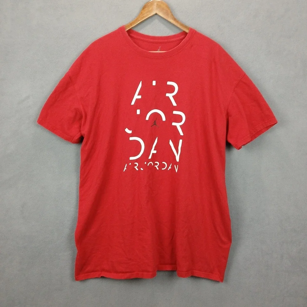 Nike Air Jordan T-Shirt Mens 2XL Red Graphic Jumpman Logo Short Sleeve Crew Neck